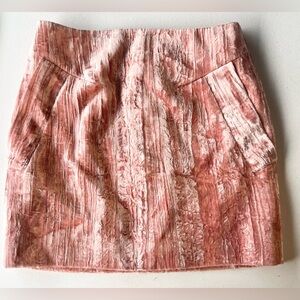 Topshop Unique Mini Skirt Mayall Crushed Velvet Pink Size 8‎ EUC 17.5” Length